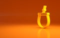 Yellow Mate tea icon isolated on orange background. Minimalism concept. 3d illustration 3D render