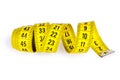 Yellow measure tape. Royalty Free Stock Photo