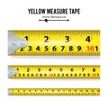 Yellow Measure Tape On White Background Vector