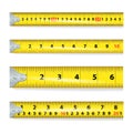 Yellow Measure Tape On White Background Vector Royalty Free Stock Photo