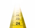 Yellow measuring tape. The concept of movement, growth, development, achievement, aspiration