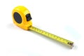 Yellow measuring tape isolated on white background, 6in. Royalty Free Stock Photo