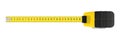Yellow measuring tape with a metric units scale