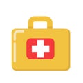 Yellow medical box flat style for medicine and healthcare design