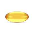 Yellow medical capsule of drug, vitamin A,E or fish oil vector illustration.