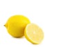 Yellow medical lemon isolated on a white background, health food. copy space, template.