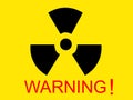 Yellow medical radio symbol with warning word