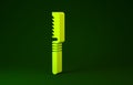 Yellow Medical saw icon isolated on green background. Surgical saw designed for bone cutting limb amputations and before