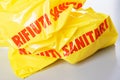 Yellow medical waste bag Royalty Free Stock Photo