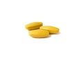 Yellow Medicines in healthy antibiotics on white