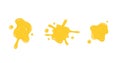 yellow melting cheese liquid drops splatter splash vector illustration element for decoration