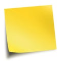 Yellow memo stick isolated on white background