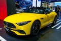 Yellow Mercedes-Benz AMG SL 43 cabriolet. Thailand, Bangkok 07 april 2024 Royalty Free Stock Photo