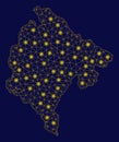 Yellow Mesh Network Montenegro Map with Flash Spots