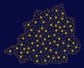 Yellow Mesh Network Vatican Map with Light Spots