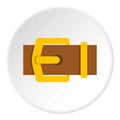 Yellow metal belt buckle icon circle