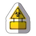 yellow metal biohazard warning notice sign icon