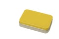 Yellow metal box isolated on white Royalty Free Stock Photo