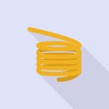 Yellow metal coil icon, flat style Royalty Free Stock Photo