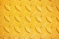 Yellow metal diamond plate pattern background. Royalty Free Stock Photo