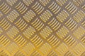 Yellow metal diamond plate pattern background. Royalty Free Stock Photo