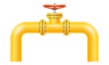 Yellow metal pipes for gas pipeline vector illustration Royalty Free Stock Photo