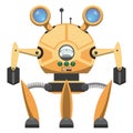 Yellow Metallic Robot with Three Legs Drawn Icon