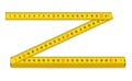 Yellow meter rule on white