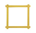 Yellow meter ruler frame on white background