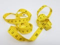 Yellow metric measuring tape Royalty Free Stock Photo