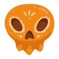 yellow mexican skull head