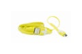 Yellow micro-USB cable for smartphone and computer on white back Royalty Free Stock Photo