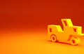 Yellow Military jeep icon isolated on orange background. Minimalism concept. 3d illustration 3D render