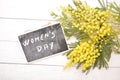 Yellow mimosa flower for woman day festivity 8th march Royalty Free Stock Photo