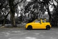 Yellow mini car on the street