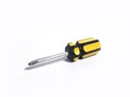 Yellow mini screwdriver white background Royalty Free Stock Photo