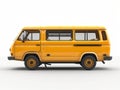 Yellow minibus isolated on a white background Royalty Free Stock Photo