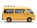 Yellow minibus isolated on a white background Royalty Free Stock Photo
