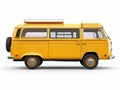 Yellow minibus isolated on a white background Royalty Free Stock Photo