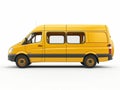 Yellow minibus isolated on a white background Royalty Free Stock Photo