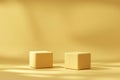 Yellow Minimal Background Podium Platform For Product Display Presentation 3D Rendering