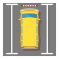 Yellow minivan icon, isometric style