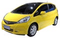 yellow minivan isolated