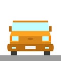 Yellow minivan vector illustration flat style front