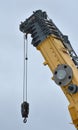 A yellow mobile crane with boom extended Royalty Free Stock Photo