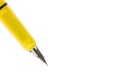 Yellow modern fountain pen isolated on white Royalty Free Stock Photo