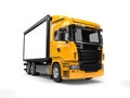 Yellow modern heavy transport truck Royalty Free Stock Photo