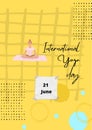 yellow modern International yoga day (Poster