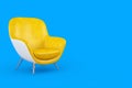 Yellow Modern Leather Oval Shape Relax Chair. 3d Rendering