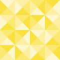 Yellow monochrome geometric seamless mosaic pattern with triangles, vector